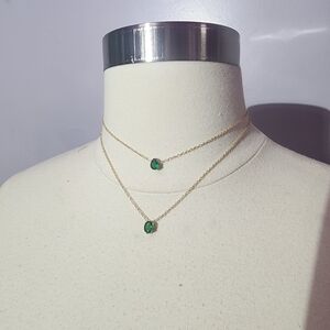 **3/20 green and gold layered necklace